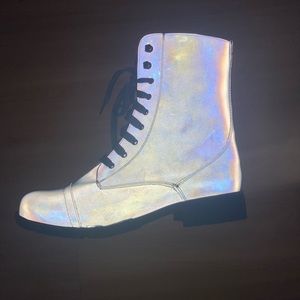 Dolls Kill Reflective Combat Boot